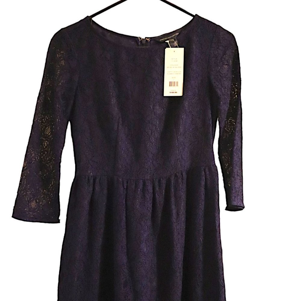 French Connection Navy Blue Lace Dress Size 0 BRAND NEW!
